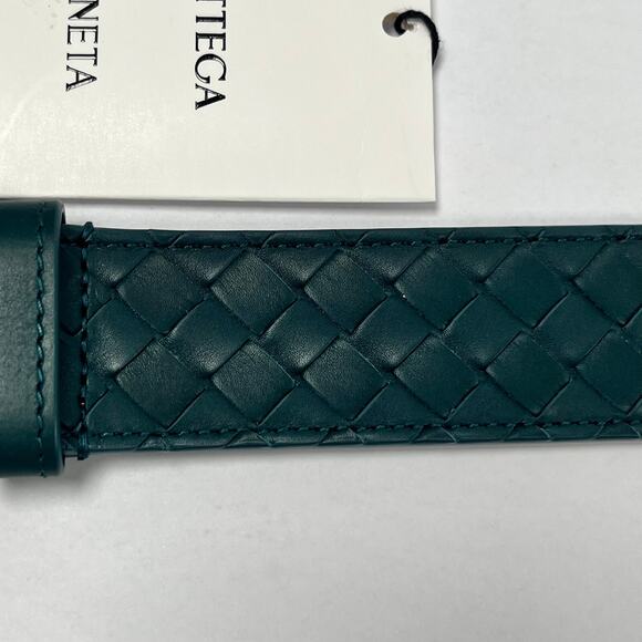 Bottega Veneta Cintura Calf Leather Intrecciato Womens Green Belt 80Cm (32\